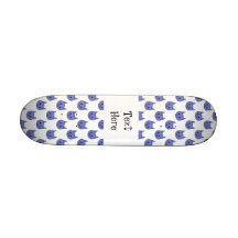 Gulligt kattmönster. Mörk - blått. Skateboard Deck