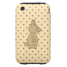 Gulligt ljust - brun Rabbit. iPhone 3 Tough Case