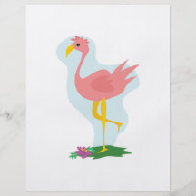 gulligt rosa flamingoanseende i gården personliga flygblad