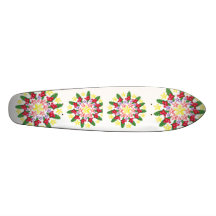 Gulligt rött bärgirlandmönster anpassad skate board