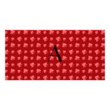 Gulligt rött kattmönster för Monogram Foto Kort