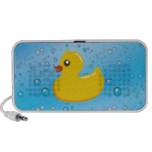 Gulligt Rubber Ducky/blått bubblar Bärbara Högtalare