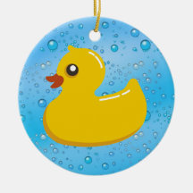 Gulligt Rubber Ducky/blått bubblar Julgranskula