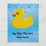 Gulligt Rubber Ducky/blått bubblar Flygblad Designs