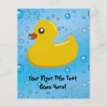 Gulligt Rubber Ducky/blått bubblar Flygblad Designs
