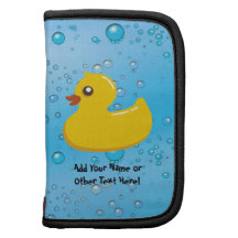 Gulligt Rubber Ducky/blått bubblar Personlig Almanacka Av Folio