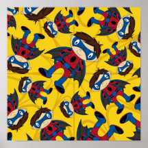Gulligt Superheropojkemönster Posters