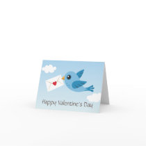 Gulligt valentines daykort med blåttfågeln