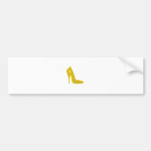 Gult för stiletthälrätsida MUSEET Zazzle Bildekal