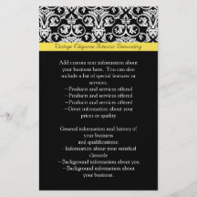 Gult för svart-/vitdamast w/Vibrant Custom Flyer