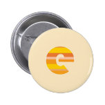 Gult görad randig Monogram - brev E Knappar
