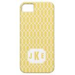 Gult IPhone 5 för spaljémönsterMonogram fodral iPhone 5 Fodral