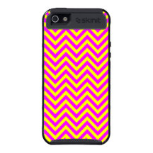 Gult och Fuchsia eller sicksackrandar iPhone 5 Fodraler