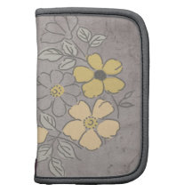 Gult och grått blom- bröllop för vintage personlig almanackor av folio