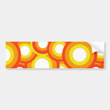 Gult och orange psychedelic cirklar bildekaler