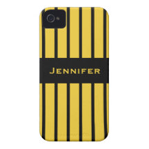 Gult- och svartrandiphone case iPhone 4 skal
