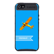 Gult Retro reklambladflygplan med namn iPhone 5 Fodral