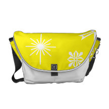 Gult snöflingormönster messenger bag
