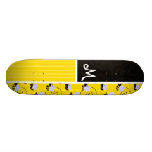 Gult & svart bimönster skate board decks