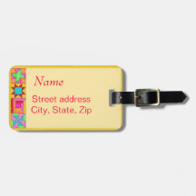 Gult täckekvarterbagage eller symaskinmärkre luggage tag