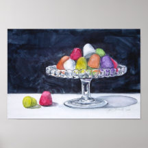 Gummi tappar godisen i bunkekonsttryck print