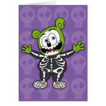 Gummibär skelett- Halloween kort