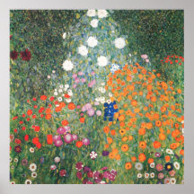 Gustav Klimt Blumengarten affisch