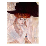 Gustav Klimt ~ den svart hatten 1910 Vykort