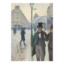 Gustave Caillebotte - Paris gata; Regnig dag Kort För Inbjudningar