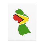 Guyana flag map postcard