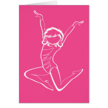 Gymnast i Silhouetterosakort