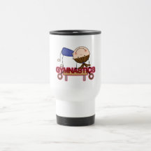 GYMNASTIK - t-skjortor för brunettflickabalansbom Kaffe Kopp