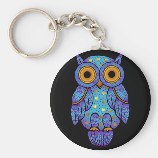 H00t-uggla midnatta galenheta Keychain Nyckelringar