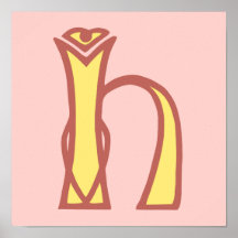 H för monogram för Celtic fnurrabrev initialt Affisch
