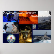 H W BUSH FÖR CVN-77 GEORGE PRINT