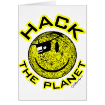 Hacka planet hälsnings kort