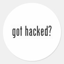 hackad har? klistermärken