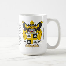 Hacker, ursprung, det menande och vapenskölden kaffe mugg