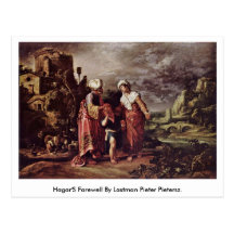 Hagar'Ss avsked av Lastman Pieter Pietersz. Vykort