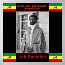 Haile Selassie, Jah Rastafari tryck på kanfas 36 b Posters
