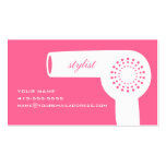 Hairdryer Stylist Card Pink Business Card Templates