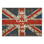 Håll lugn och bär på med UK-flagga Hälsnings Kort