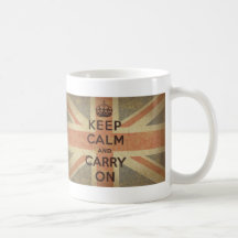 Håll lugn och bär på med UK-flagga Kaffe Koppar