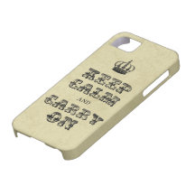 Håll lugn och bär på - royalet iPhone 5 fodral