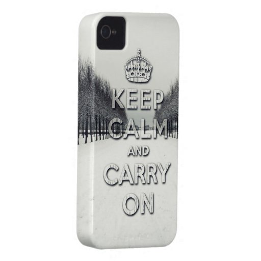 håll lugn och bär på vintersäsong iPhone 4 Case-Mate fodral