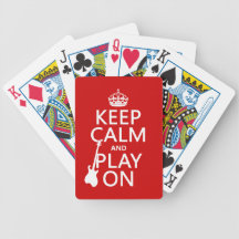Håll lugn och leka på (gitarren) (någon färg) spel kort