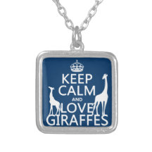 Håll lugnaa och kärlekgiraff - allt färgar personliga halsband