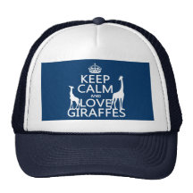 Håll lugnaa och kärlekgiraff - allt färgar mesh kepsar