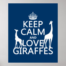 Håll lugnaa och kärlekgiraff - allt färgar print