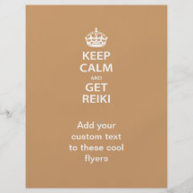 Håll lugnat och få Reiki Custom Flyer